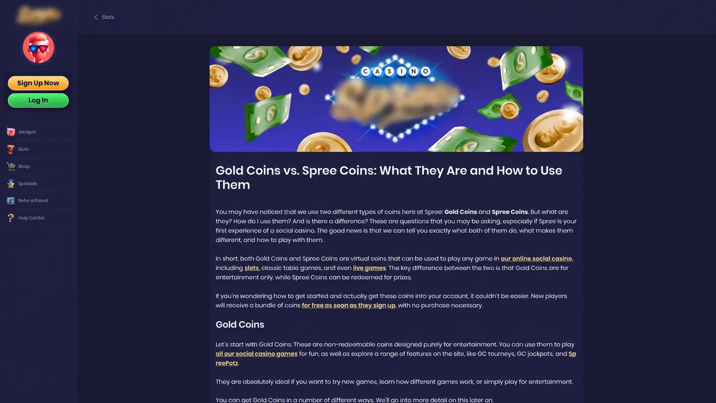 Spree’s official Gold Coins versus Spree Coins explanation